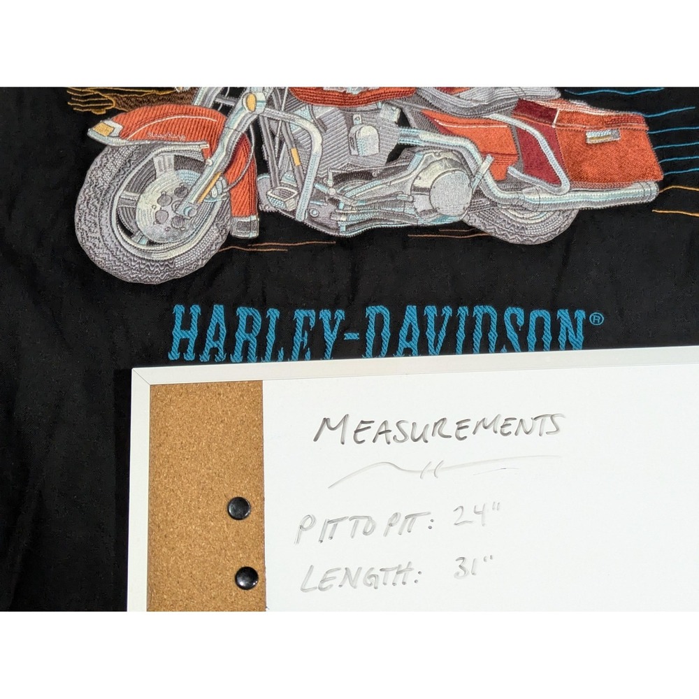Harley-Davidson Shirt Mens XL Black Silk King Of The Road Motorcycle Embroidered - Picture 10 of 10